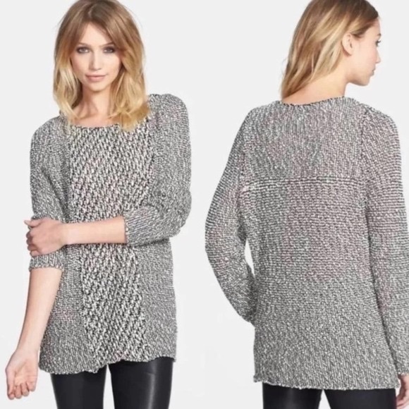 Revolve Dre Black and White Knit Sweater Oversized - Picture 1 of 6
